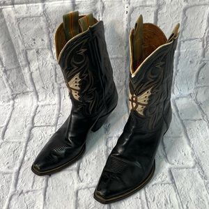 Vintage Parker’s Western Butterfly Cowboy Boots